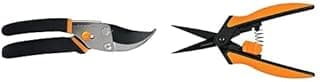 Fiskars Steel Bypass Pruning Shears (91095935J) Micro-Tip Pruner Non-Stick Blades, Orange/Black (399211-1003)