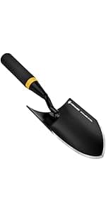 Garden Shovel - Heavy Duty Gardening Hand Trowel, Carbon Steel Garden Trowel with Rubberized Handle, Trowel Garden Tool for Diligent Farmer Soil Planting Digging Transplanting