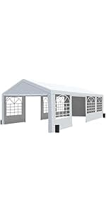 10' x 30' Canopy Party Tent & Carport - Heavy Duty Outdoor Wedding Gazebo with 4 Sand Bags, Event Shelter Canopy for Outdoor Event, Wedding, Birthday Party