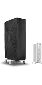 Patio Heater Cover, Outdoor Standing Square Heater Covers with Zipper Waterproof Windproof Thicker Oxford (Black, 87" H x 21" W x 24" D Inch)