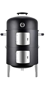 20.5 Inch Vertical Charcoal Smoker and Grill Combo, Heavy-Duty BBQ Smokers for Outdoor Cooking Camping
