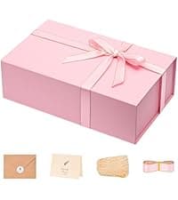 LIFELUM Gift Box 13''x10''x5'' Large Black Mother's Day Gift Boxes with Magnetic Lids Luxury Gifts Box for Mom Groomsman Proposal Contains Card, Ribbon, Filler Birthday Gift Packging
