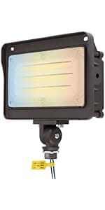 LED Flood Light Outdoor 50W, 6500LM (200W HPS/MH Equiv.) 5000K Daylight, Waterproof Knuckle Mount LED Outdoor Flood Lights for Garden Porch Yard, 100-277V ETL Listed