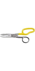 Klein Tools 21010-6-SEN Free-Fall Snip, Scraper, File, Serrated Blades, Made in USA