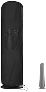 Patio Heater Cover, Outdoor Standing Square Heater Covers with Zipper Waterproof Windproof Thicker Oxford (Black, 87" H x 21" W x 24" D Inch)