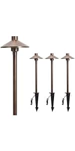 Gardencoin 3CCT LED Low Voltage Landscape Pathway Light, 12V Premium 3000K/4000K/5000K Selectable Path Lights Wired, Modern Walkway Lights Outdoor, Higher Housing with Larger Stake (19.7IN, 8 Pack)