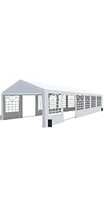10' x 30' Canopy Party Tent & Carport - Heavy Duty Outdoor Wedding Gazebo with 4 Sand Bags, Event Shelter Canopy for Outdoor Event, Wedding, Birthday Party