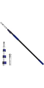 Buyplus Adjustable Garden Leaf Rake - 24 to 63 Inch Telescopic Metal Expandable Folding Leaves Rake for Lawn Yard, Flowers Beds, Black