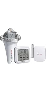 Pool Thermometer Solar Digital Floating, High Precision Large Screen Without Fogging with Double-Sided Display Screen for Swimming Pool, Aquarium, Spa, Hot Spring, Ponds
