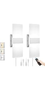 ENCOMLI Dimmable Plug in Wall Sconces, Swing Arm Wall Lamp, Wall Sconces Set of Two, Plug in Wall Light, Sconces Wall Decor Set of 2, Linen Fabric Shade, 2pcs Bulbs Included
