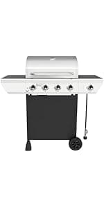 Nexgrill 4-Burner Propane Gas Grill in Stainless Steel with Side Burner, 60000BTUs, 626 sq. in. Cooking Space, Perfect for Outdoor Cooking & Grilling, Patios, BBQ, Backyards, Silver, 720-0830H