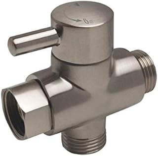 Shower Arm Diverter Valve for Hand Held Showerhead and Fixed Spray Head,G 1/2 3-Way Bathroom Universal Shower System Replacement Part/Brass (Brushed Nickel)