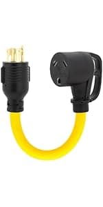 NEMA 5-15P to L14-30R Power Adapter Cord, WINXUS Household 15Amp to Generator Lock in 30Amp Adapter Cord, 3 Prong to 4 Prong Generator Transfer Switch Converter, STW 12AWG,1FT