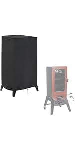 Smoker Cover Fit for Masterbuilt MB20070210 Analog Electric Smoker, Waterproof Outdoor Grill Smoker Covers,Black (23" L x 21" W x 38" H)
