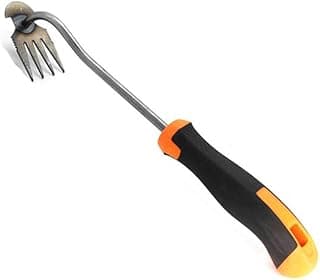 Kruggo Weed Puller Tool Garden Weed Pulling Tool, 2024 New Weeding Artifact Uprooting Weeding Tool, 4 Teeth Manganese Steel Forged Hand Weeder for Vegetable Gardening Backyard Farm