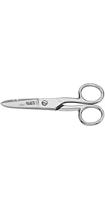 Klein Tools 21010-6-SEN Free-Fall Snip, Scraper, File, Serrated Blades, Made in USA