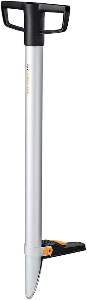Fiskars Xact Standing Bulb Planter, 41.3 Inch, Silver