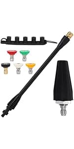 PWACCS Pressure Washer Siphon Hose with Filter, Downstream Soap Chemical Injector Parts for Power Washing, 10 Feet, 2 Filters