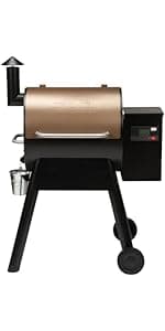 Traeger Grills Pro 22 Wood Pellet Grill & Smoker, Electric Pellet Smoker Grill Combo, 6-in-1 BBQ Versatility, 572 sq. in. Grilling Capacity, Meat Probe, 450 Degree Max Temperature, 18LB Hopper, Bronze