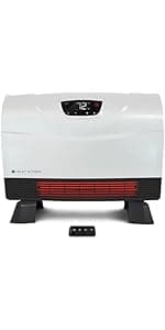 Heat Storm Phoenix HS-1500-PHX, Infrared Space Heater with Attachable Feet, Remote Control, Energy Efficient-750-1500 Watts, Gray Floor or Wall
