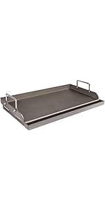 Griddle for Gas Grill, Flat Top Cast Iron Griddle Insert for Outdoor Gas Grill, 17" x13" Nonstick Coating Cooking Skillet Pan Teppanyaki for Weber Charbroil Camp Chef and Gas/Charcoal/Electric Grill