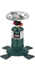 KOMAN Propane Heater for Tent, Camping & Patio - Portable Outdoor Heater with 1lb Propane Tank & 20-40lb POL Adapter, Safety Shut-off Valve & Tip-over Switch