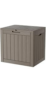 120 Gallon Deck Box,Outdoor Storage Box Lockable,Waterproof for Patio Furniture, Garden Tools, Pool Accessories, UV-Resistant for All Weather Use, Coffee