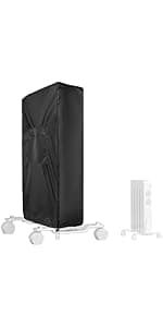 Patio Heater Cover, Outdoor Standing Square Heater Covers with Zipper Waterproof Windproof Thicker Oxford (Black, 87" H x 21" W x 24" D Inch)