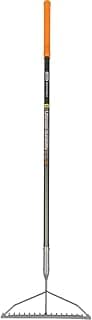 Fiskars 60" Pro Garden Rake for Soil with Lightweight Aluminum Handle, Heavy Duty Gardening Tool