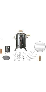 (50 Pound) Stainless Steel Barrel Charcoal Smoker – Ultimate BBQ for Wood & Charcoal Grilling – Perfect for Smokers, Barbeque Grill Enthusiasts & Outdoor Cooking, Vertical Smoker.
