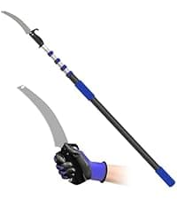 26FT Reach Pole Saws for Tree Trimming, Manual Pruning Pole Saw with 5-20FT Telescoping Extension Pole, Tree Pruner Tree Trimmer with 19" 3X Detachable Saw for Yard Garden Trees Palms Shrubs