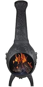 The Blue Rooster Casita Grill Chiminea Outdoor Fireplace Wood Burning Firepit and Pizza Oven