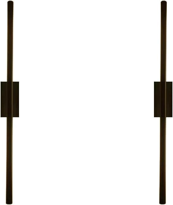 Only Suitable for Small Junction Box Hardwired Minimalist Dimmable Black Tube Linear Wall Sconce 24 Inch Mirror Vanity Light for Bathroom Living Room Bedroom Corridor (2 Pack, 24'', Black, Dimmable)