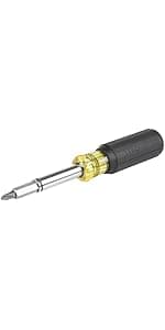 Klein Tools 21010-6-SEN Free-Fall Snip, Scraper, File, Serrated Blades, Made in USA