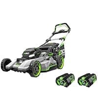 EGO Power+ Electric Lawn Mower, Self-Propelled Cordless with Select Cut and Touch Drive, Includes (2) 56V 4.0Ah Batteries and Rapid Charger – LM2132SP-2