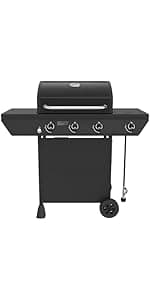 Nexgrill Deluxe 2-Burner Gas Grill with 401 SQ In Grate, 28000 BTUs, Stainless Steel Control Panel & Foldable Side Table, Propane BBQ Grill for Outdoor Cooking, Patios, Backyards and More - 720-0864R