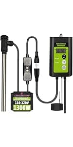 1300W Submersible Hot Tub & Pool Portable immersion Water Heater with Temperature Control and GFCI Leakage Protection for Swimming Pools, Bathtubs, Buckets, Baptistries, and Most Liquids