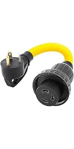 NEMA 5-15P to L14-30R Power Adapter Cord, WINXUS Household 15Amp to Generator Lock in 30Amp Adapter Cord, 3 Prong to 4 Prong Generator Transfer Switch Converter, STW 12AWG,1FT