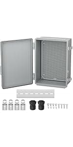 Joinfworld Waterproof Box for Electronics Outside 11.4x7.5x5.5" Outdoor Weatherproof Electrical Box Plastic Weather Proof Nema 4 Enclosure