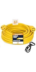 50 to 30 Amp RV Adapter,1.8FT 4 Prong 30 Amp to 50 Amp RV/EV Adapter Cord, L14-30P Locking Male Plug to 14-50R Female