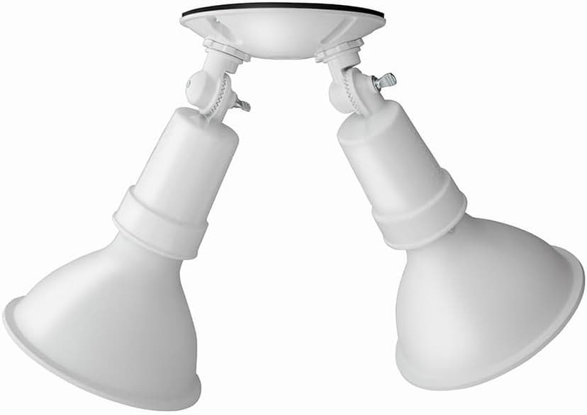 Lithonia Lighting Outdoor Flood Light Fixture, Adjustable Twin Par Flood Light Holder for Safety and Security, 120 Volts, Uses 2 Lamps Up to 150W (Not Included), White (OFTH 300PR 120 WH M12)