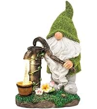 TERESA'S COLLECTIONS Garden Gnomes on Mushroom, Set of 2 Cute Resin Gnome Statues for Yard, Outdoor Patio Porch Lawn, Ideal Gift for Dad Mom Birthday, Outside Decor Housewarming Gifts