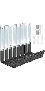68'' All Metal Garden Tool Organizer Wall Mount Garage Organizers and Storage with Hooks Tool Hangers for Shed