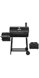 Royal Gourmet CC1830FC Charcoal Grill Offset Smoker (Grill + Cover), Black