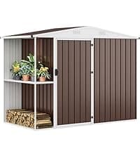 DWVO 6x4ft Outdoor Storage Shed, Weatherproof Tool Shed w/Locking Entry & Ventilation for Grass Cutter, Bike, Equipment, Courtyard, Garden (Dark Gray)