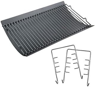 Uniflasy 20 Inches Ash Pan/Ash Grate for Chargriller 5050, 5072, 5650, 2123, 2223, 2823 Charcoal Grills, Char-Griller Model 200157, Chargriller Replacement Part with 2pcs Fire Grate Hanger