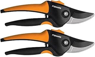 Fiskars 79436997J 79436997 Softgrip Bypass Pruner, Black/Orange 2 PACK
