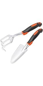 Garden Shovel Garden Hand Trowel, Heavy Duty Hand Shovel with Ergonomic Handle, Small Gardening Tools for Digging, Rust Resistant Gardening Spade Trowel Tools, Orange