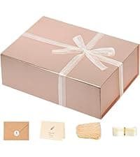 LIFELUM Gift Box 13''x10''x5'' Large Black Mother's Day Gift Boxes with Magnetic Lids Luxury Gifts Box for Mom Groomsman Proposal Contains Card, Ribbon, Filler Birthday Gift Packging