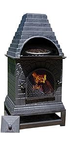 The Blue Rooster Casita Grill Chiminea Outdoor Fireplace Wood Burning Firepit and Pizza Oven
